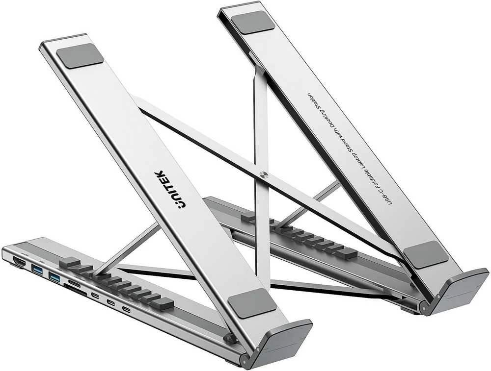 UNITEK D1137AGY01 nešiojamojo kompiuterio prijungimo stotelė / prievadų replikatorius, USB 3.2 Gen 1 (3.1 Gen 1) Type-C Sidabrinis