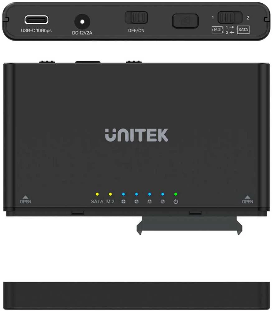 UNITEK ENCLOSURE USB-C į PCIe/NVMe M.2 SSD + SATA III adapteris su neprisijungus klonu
