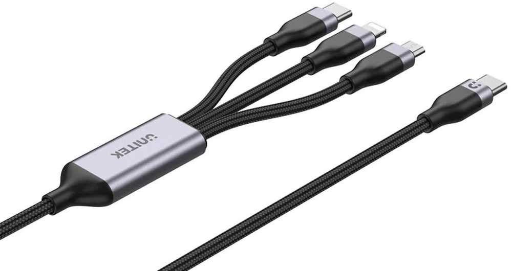 Unitek USB 3 viename įkrovimo laidas juodas