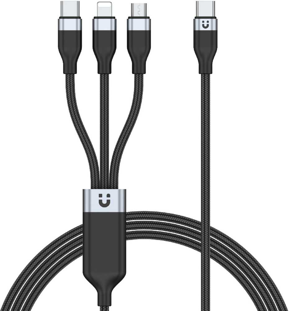 Unitek USB 3 viename įkrovimo laidas juodas