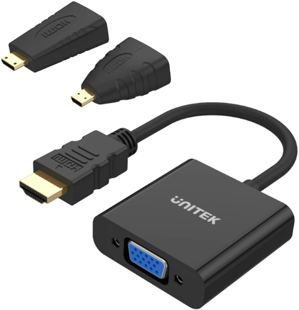 UNITEK Y-6355 Unitek Adapteris mini/mikro HDMI prie VGA + garso, Y-6355