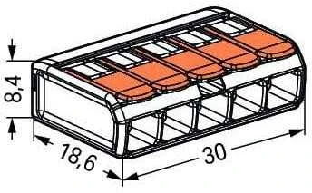 ELEKTROS KAULIUKAS WAGO-221-415*P25