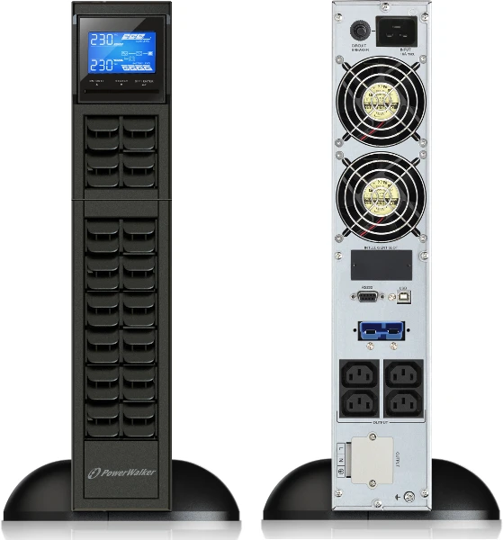 POWERWALK VFI 3000 CRM LCD Power Walker UPS On-Line 3000VA, 19 2U, 4x IEC, USB/RS-232, LCD, terminalas, stovas / vilkimas