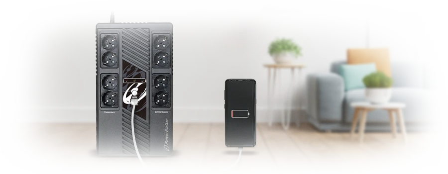 Power Walker POWERWALKER UPS Line-Interactive 100VA MS 8x FR RJ45 įvestis / išvestis USB HID USB įkroviklis
