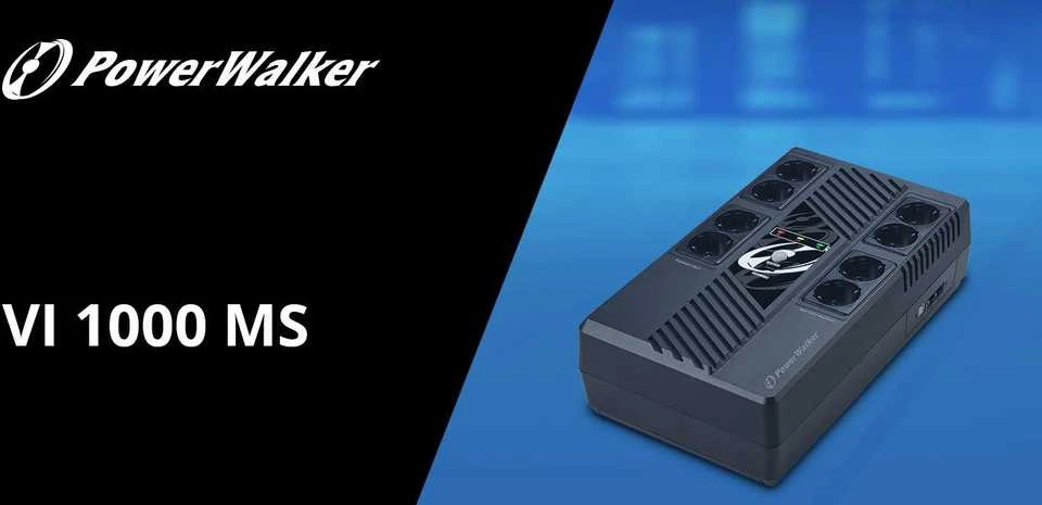 Power Walker POWERWALKER UPS Line-Interactive 100VA MS 8x FR RJ45 įvestis / išvestis USB HID USB įkroviklis
