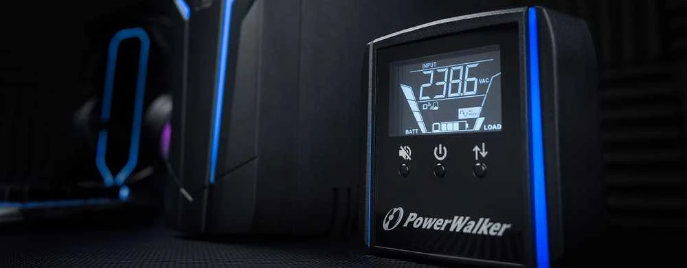 Power Walker POWERWALKER žaidimų UPS Line-Interactive VI 1000 GXB FR 4x FR lizdai / USB / LCD / 2x USB įkroviklis / RGB Lightning