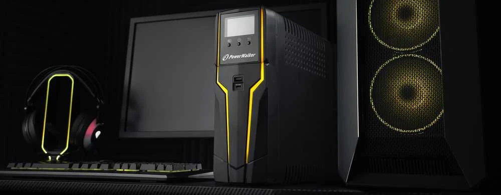 Power Walker POWERWALKER žaidimų UPS Line-Interactive VI 1000 GXB FR 4x FR lizdai / USB / LCD / 2x USB įkroviklis / RGB Lightning