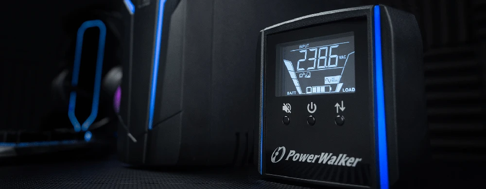 Power Walker POWERWALKER žaidimų UPS Line-Interactive VI 1000 GXB FR 4x FR lizdai / USB / LCD / 2x USB įkroviklis / RGB Lightning