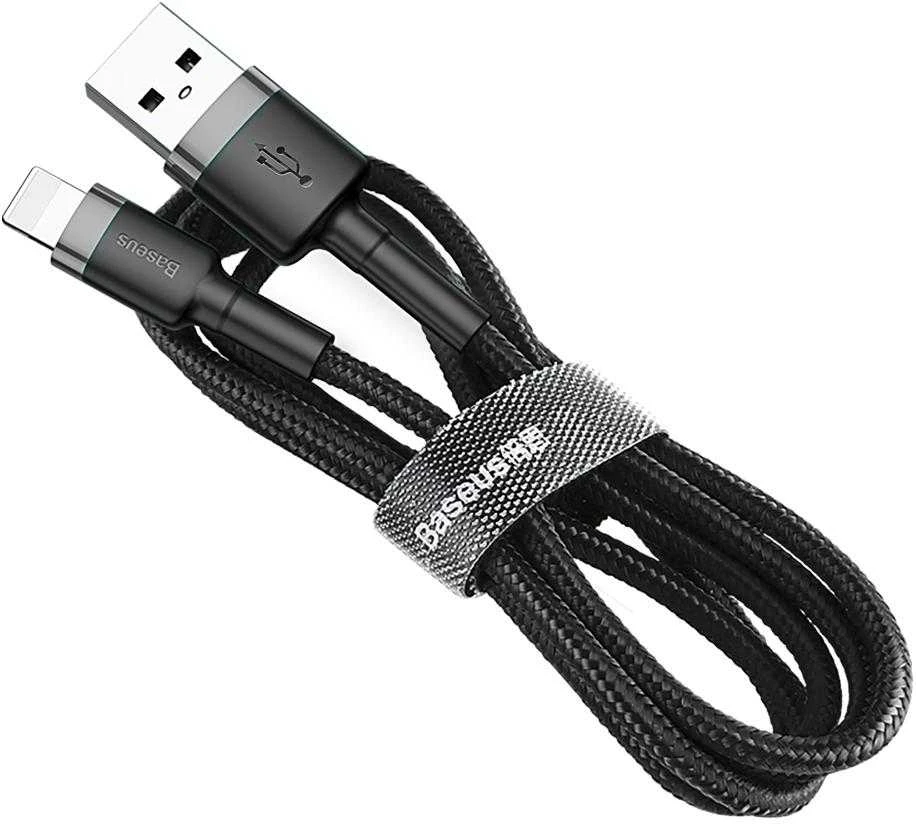 Baseus Cafule USB Lightning kabelis 2.4A 0.5m - Pilkas / Juodas