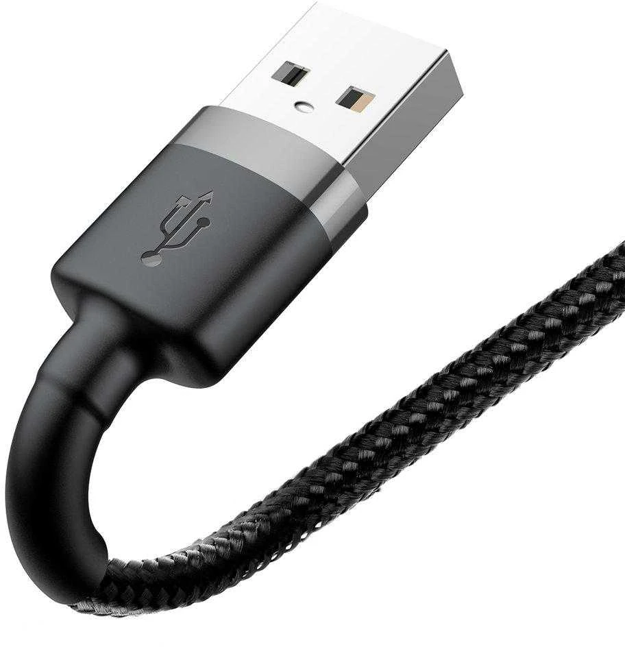 Baseus Cafule USB Lightning kabelis 2.4A 0.5m - Pilkas / Juodas