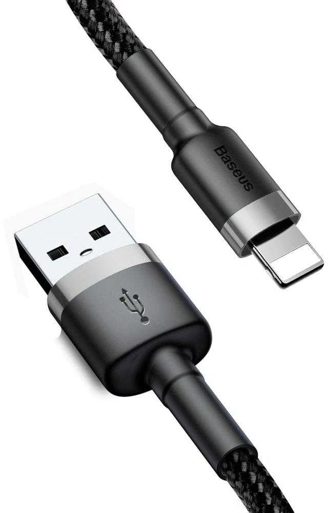 Baseus Cafule USB Lightning kabelis 2.4A 1m - Pilkas / Juodas