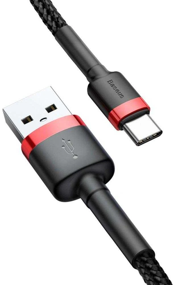 Baseus Cafule USB-C kabelius 2A 3m - Juodas / Raudonas