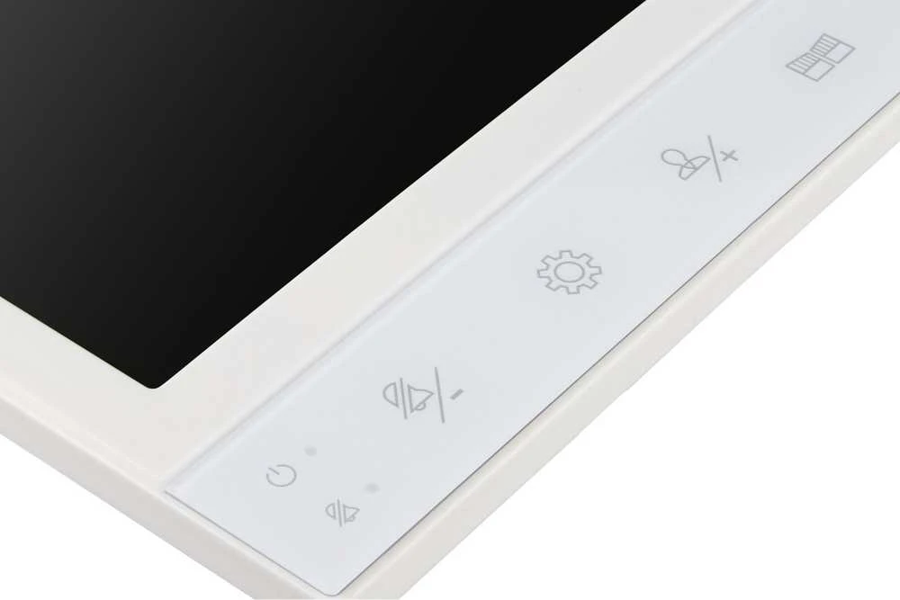 Eura Video domofonas EURA VDP-80C5 - dviejų šeimų, baltas, 2x LCD 7'', FHD, 2 įėjimų palaikymas, 1080p kamera, RFID skaitytuvas, montuojamas ant paviršiaus