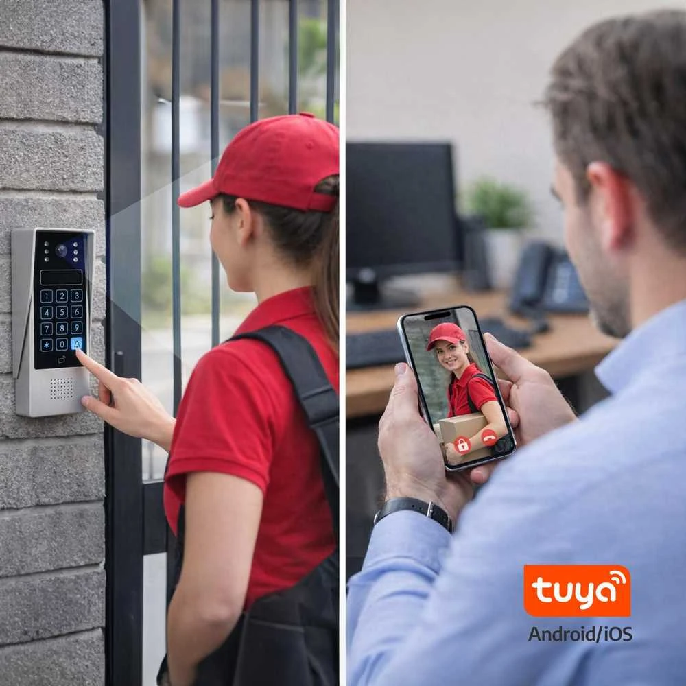 EUA VIDEO DOORPHONE EURA VDP-90A3 DELTA + baltas TUYA monitorius