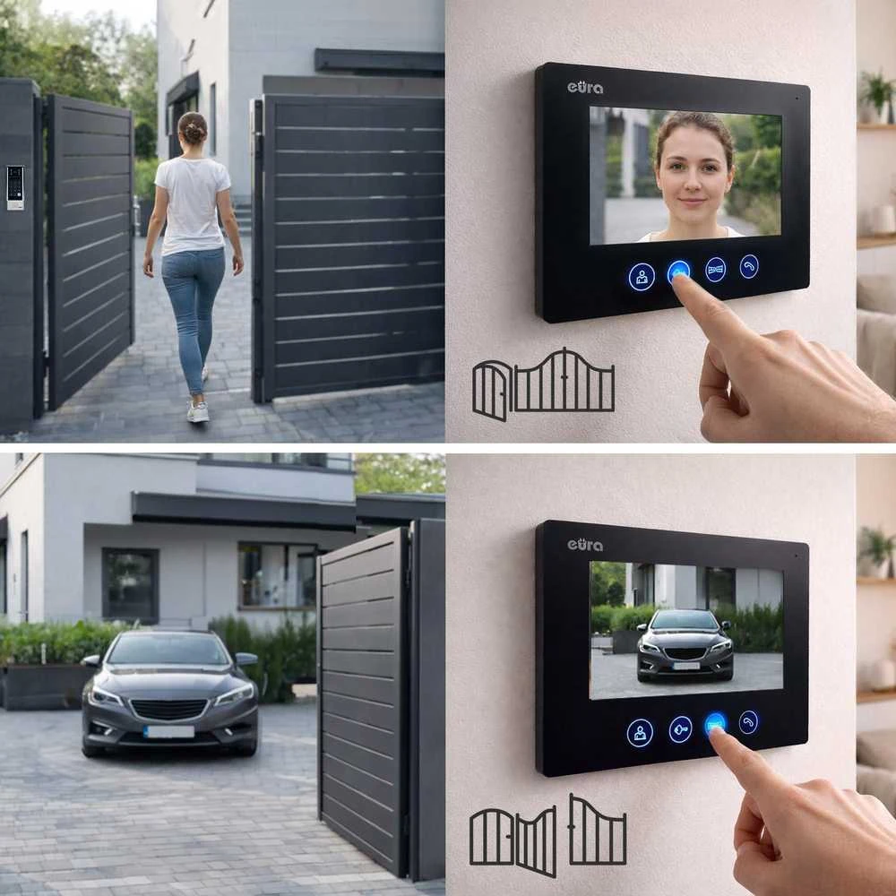 EUA VIDEO DOORPHONE EURA VDP-90A3 DELTA + baltas TUYA monitorius