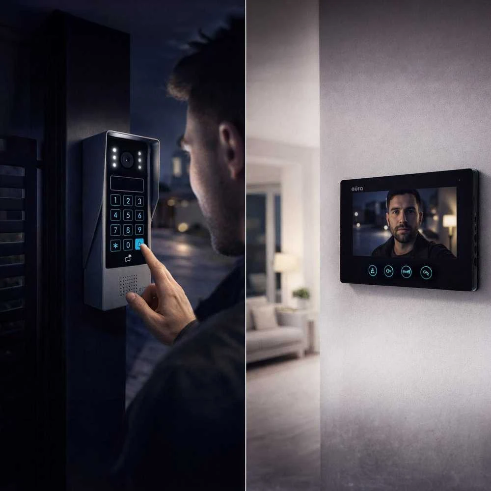 EUA VIDEO DOORPHONE EURA VDP-90A3 DELTA + baltas TUYA monitorius