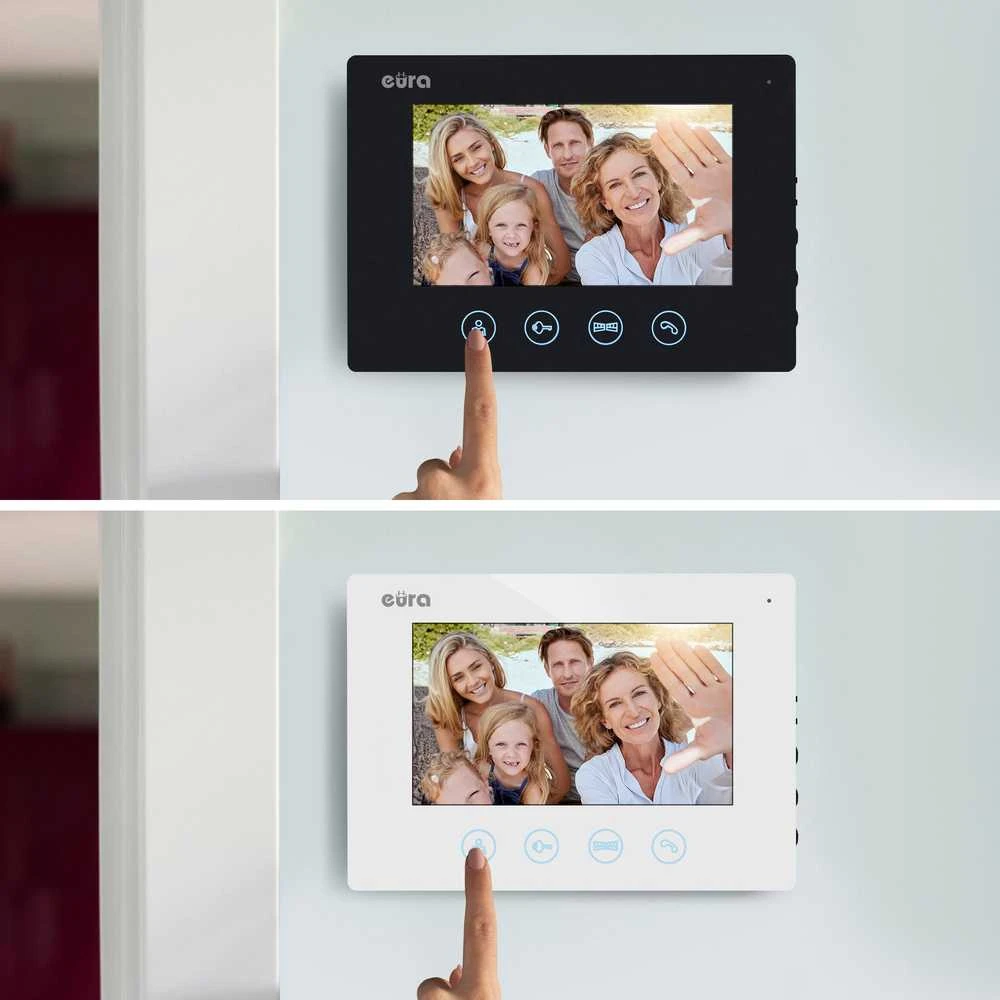 EUA VIDEO DOORPHONE EURA VDP-90A3 DELTA + baltas TUYA monitorius