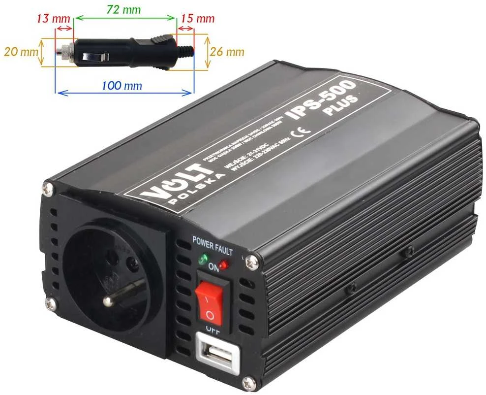 Inverteris Volt IPS-500 Plus - 24VDC/230VAC 350/500W