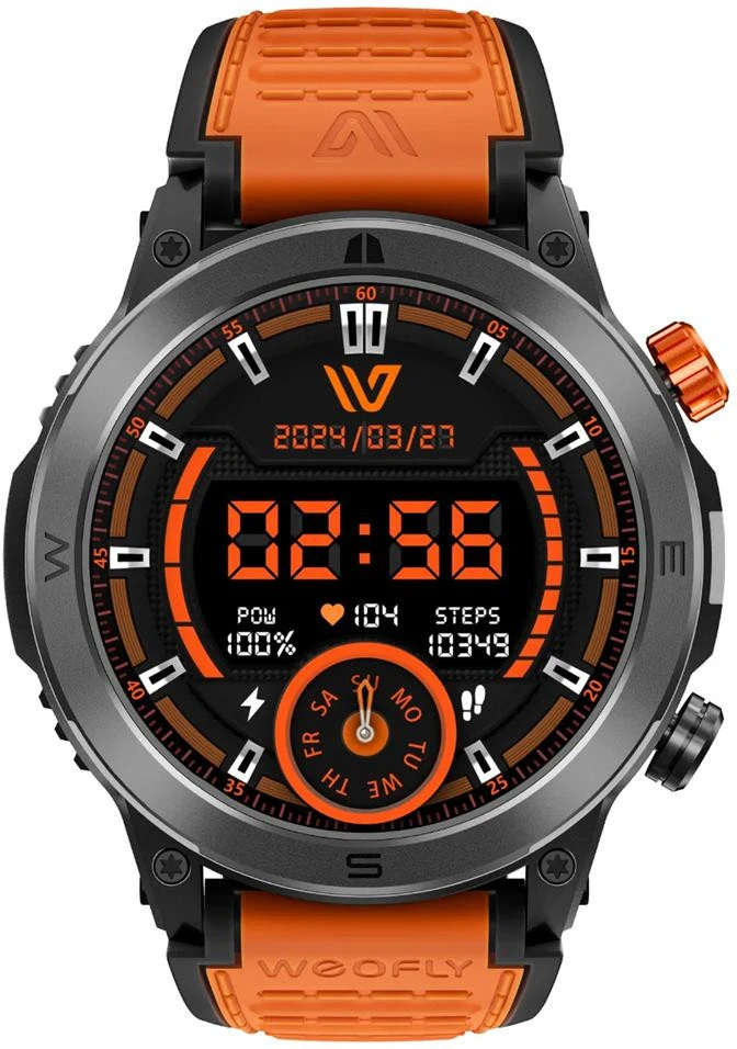 Weofly Conquer Išmanusis laikrodis - Multifunction Watch Bluetooth 5.3 Oranžinis