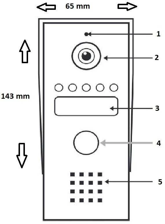 Orno LIRA vaizdo domofonas (išorinis skydelis + monitorius) 4.3'', spalvotas ekranas