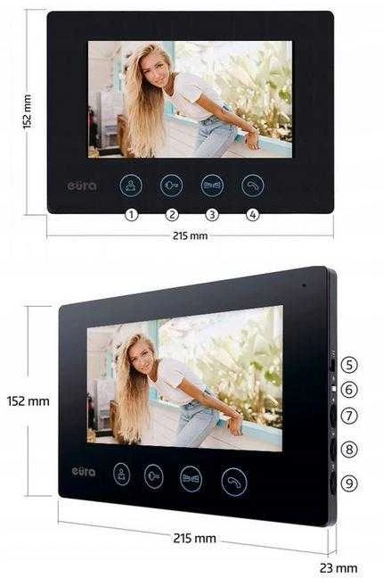 EUA WIDEODOMOFON EURA VDP-90A3 DELTA + juoda monitorius TUYA