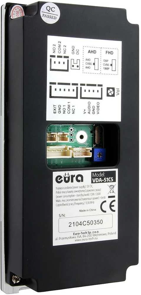 EURA VDP-99C5 juodas vaizdo domofonas