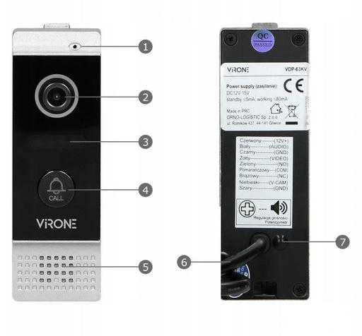 Orno Rinkinys Vaizdo domofono komplektas, be ragelio, spalvotas, LCD 7", OSD meniu, WI-FI + programėlė telefonui, vartų valdymas, baltas, VIFAR