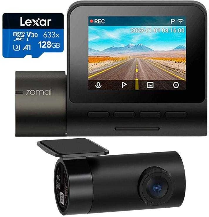 70Mai vaizdo registratorius A200 + RC11 galinio vaizdo kamera + 128 GB „Lexar“ kortelė