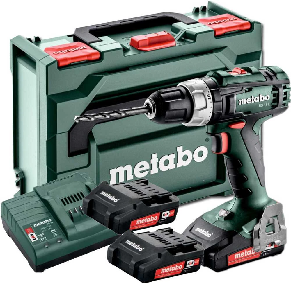 Akumuliatorinis suktuvas/gręžtuvas BS 18 L 2x2,0 Ah 13 mm, Metabo