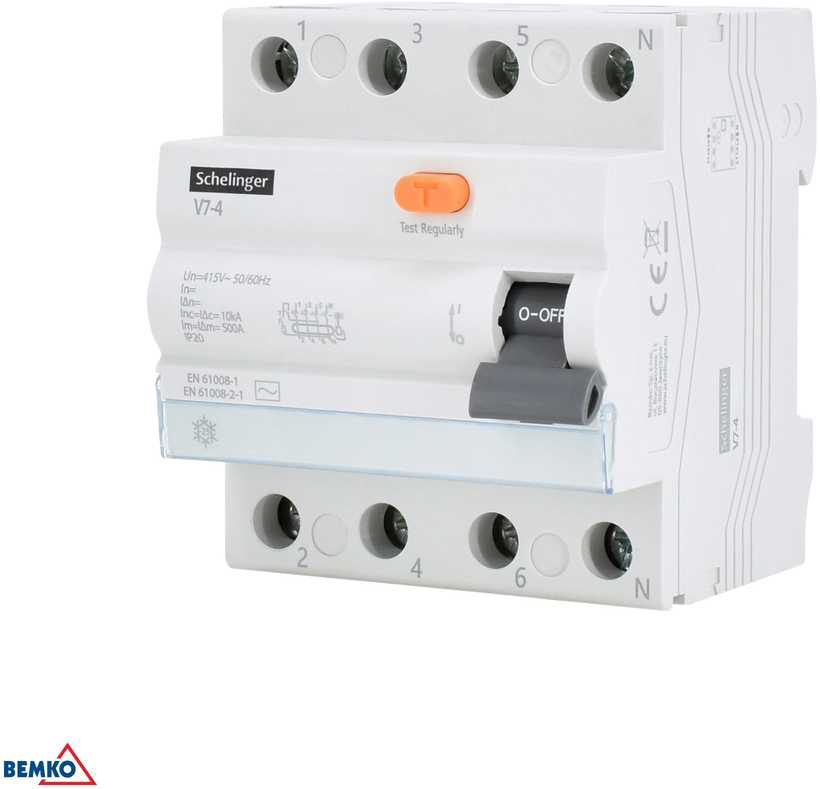 Wyłącznik różnicowoprądowy AC 4P 63A 30mA SCHELINGER