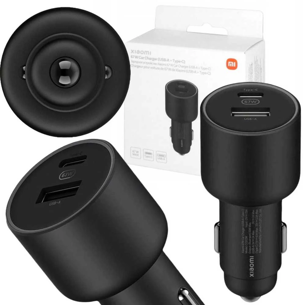 XIAOMI 67W automobilinis įkroviklis USB-A + Type-C