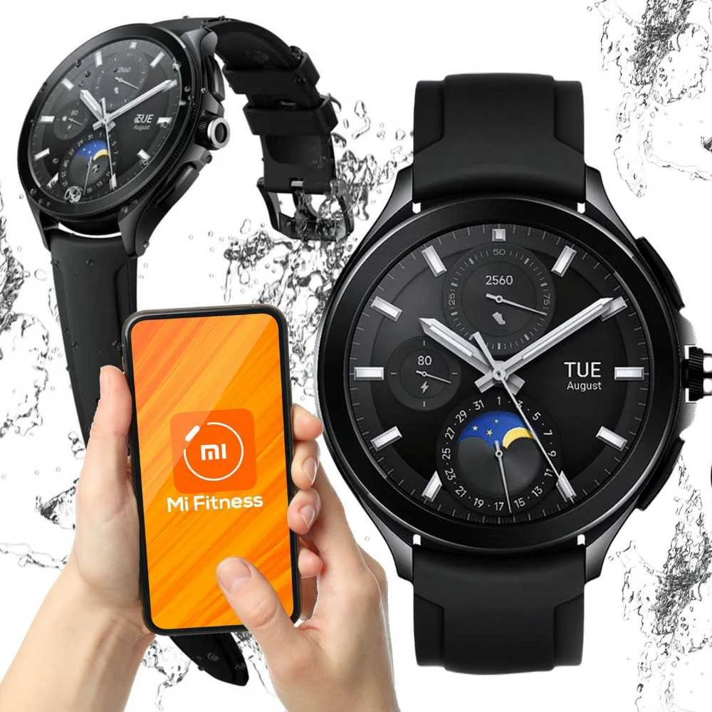 Išmanusis laikrodis Xiaomi Watch 2 Pro BT, Juodos spalvos nerūdijančio plieno korpusas su juodos spalvos silikoniniu dirželiu