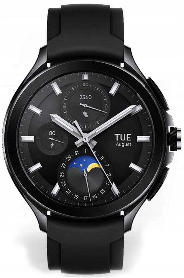 Išmanusis laikrodis Xiaomi Watch 2 Pro BT, Juodos spalvos nerūdijančio plieno korpusas su juodos spalvos silikoniniu dirželiu