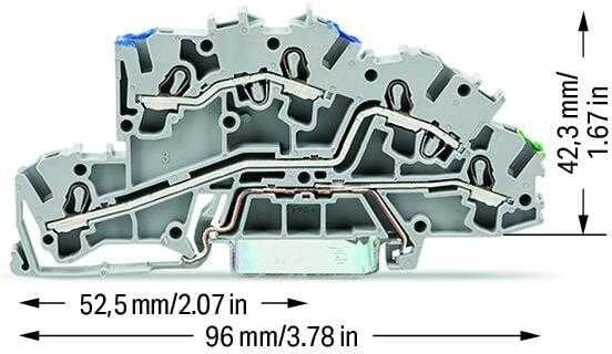 Wago GRINDŲ JUNGTIS 2.5MM2 N/L/PE TOPJO rutulys