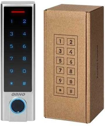 Orno Zamek Jutiklinio kodo spyna su arti kortelės ir pultelio skaitytuvu, pirštų atspaudų skaitytuvu ir „Bluetooth“, SUPER NARROW IP68, su 3A rele, su TUYA programine įranga