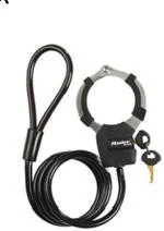 Masterlock MASTER LOCK Antrankių tipo trosinė spyna su vinilo apvalkalu ir 4 raktais (Dydis: Juoda)