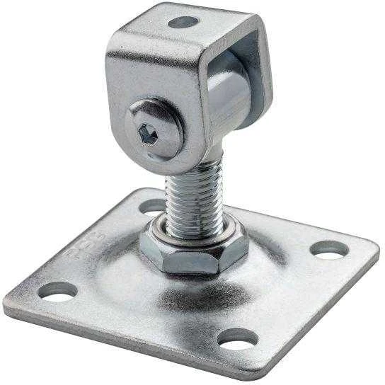 PSG 61.018.01 vyris su plokštele 80x80x3mm - M16 sriegis (reguliuojamas, cinkuota kilpa)