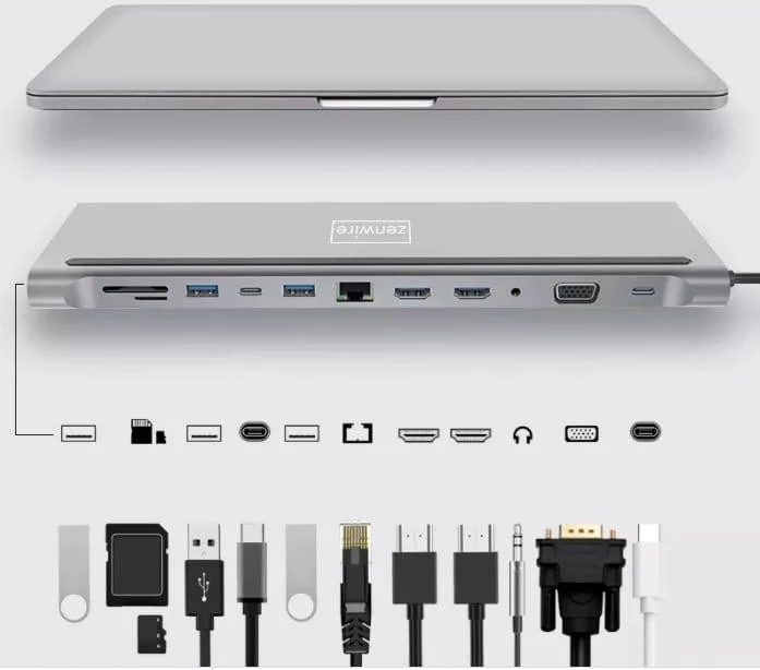 Šakotuvas Zenwire USB-C dokas / replikatorius (0000000313)