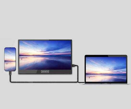 Nešiojamas monitorius „Full HD“ 14 colių IPS HDR USB-C HDMI Zenwire M8