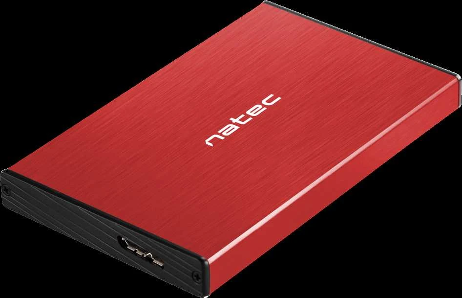 NATEC NKZ-1279 išorinis korpusas RHINO GO skirtas 2,5" SATA USB 3.0 Raudona