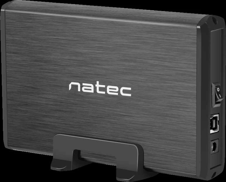 Kietasis diskas NATEC NKZ-0448 RHINO išorinis USB 3.0 korpusas skirtas 3,5 colio SATA HDD juodas aliuminis