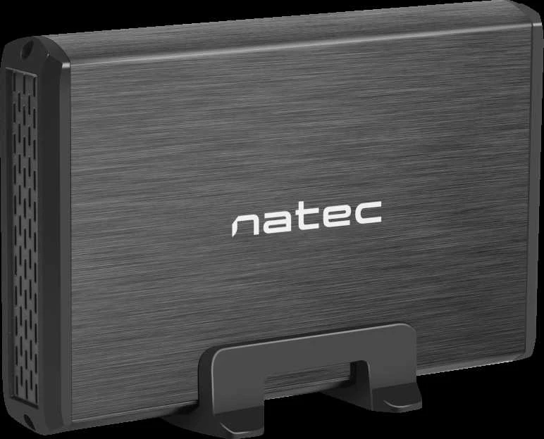 Kietasis diskas NATEC NKZ-0448 RHINO išorinis USB 3.0 korpusas skirtas 3,5 colio SATA HDD juodas aliuminis