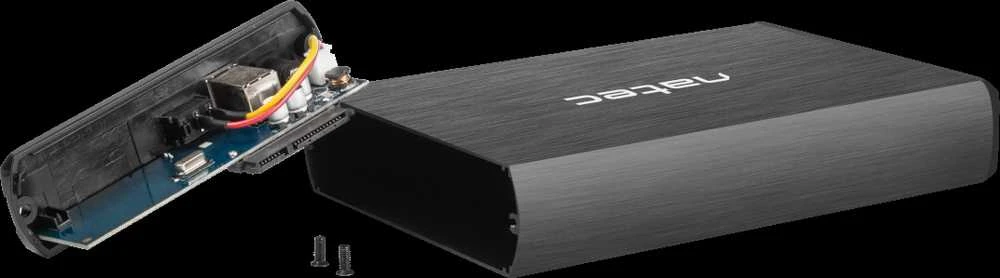 Kietasis diskas NATEC NKZ-0448 RHINO išorinis USB 3.0 korpusas skirtas 3,5 colio SATA HDD juodas aliuminis