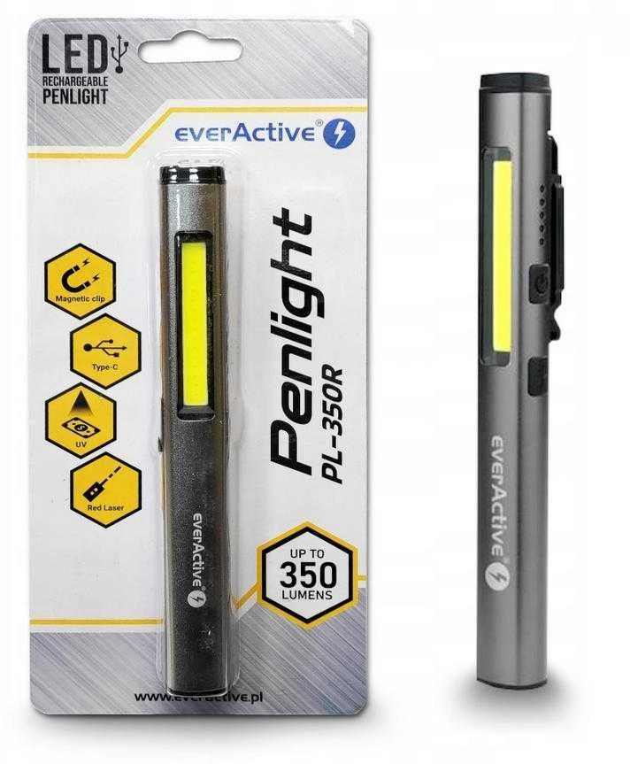 Apšvietimo Lempa - everActive PL-350R 350lm 3.7V IP54 Aliuminis