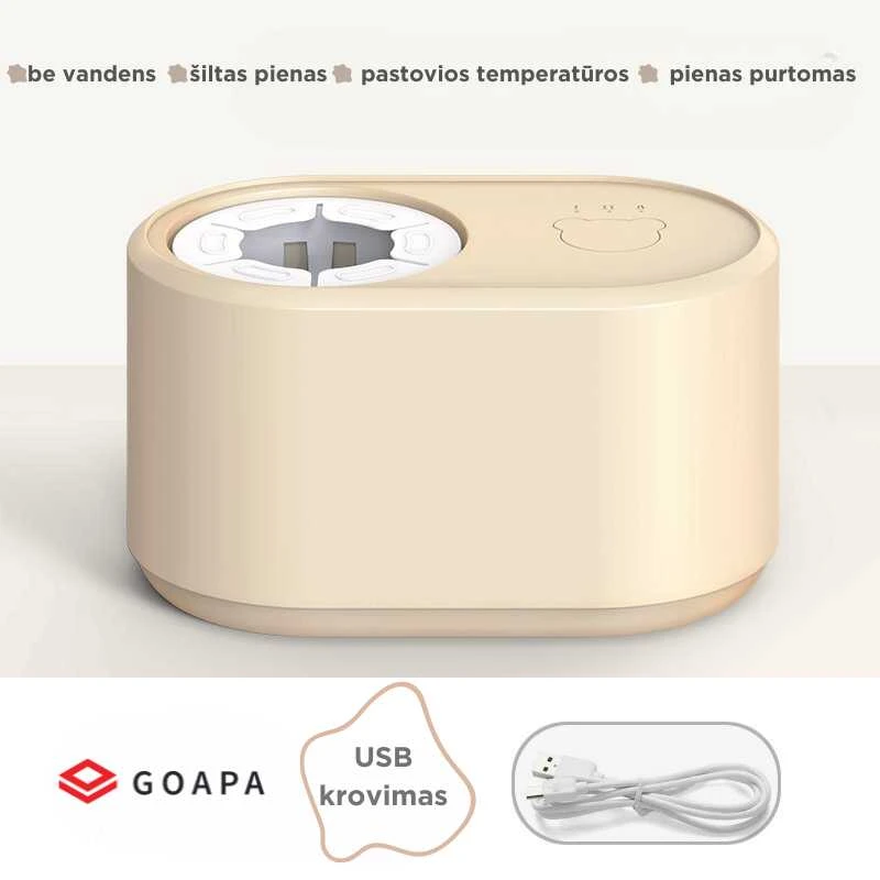 Goapa Automatinis kūdikių pieno mišinukų plakiklis palaikantis pirminę temperatūrą