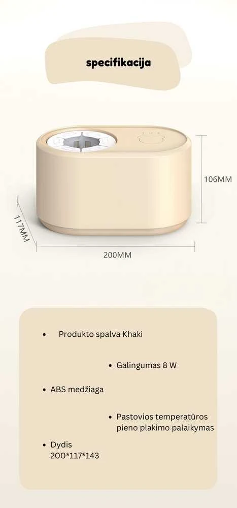 Goapa Automatinis kūdikių pieno mišinukų plakiklis palaikantis pirminę temperatūrą