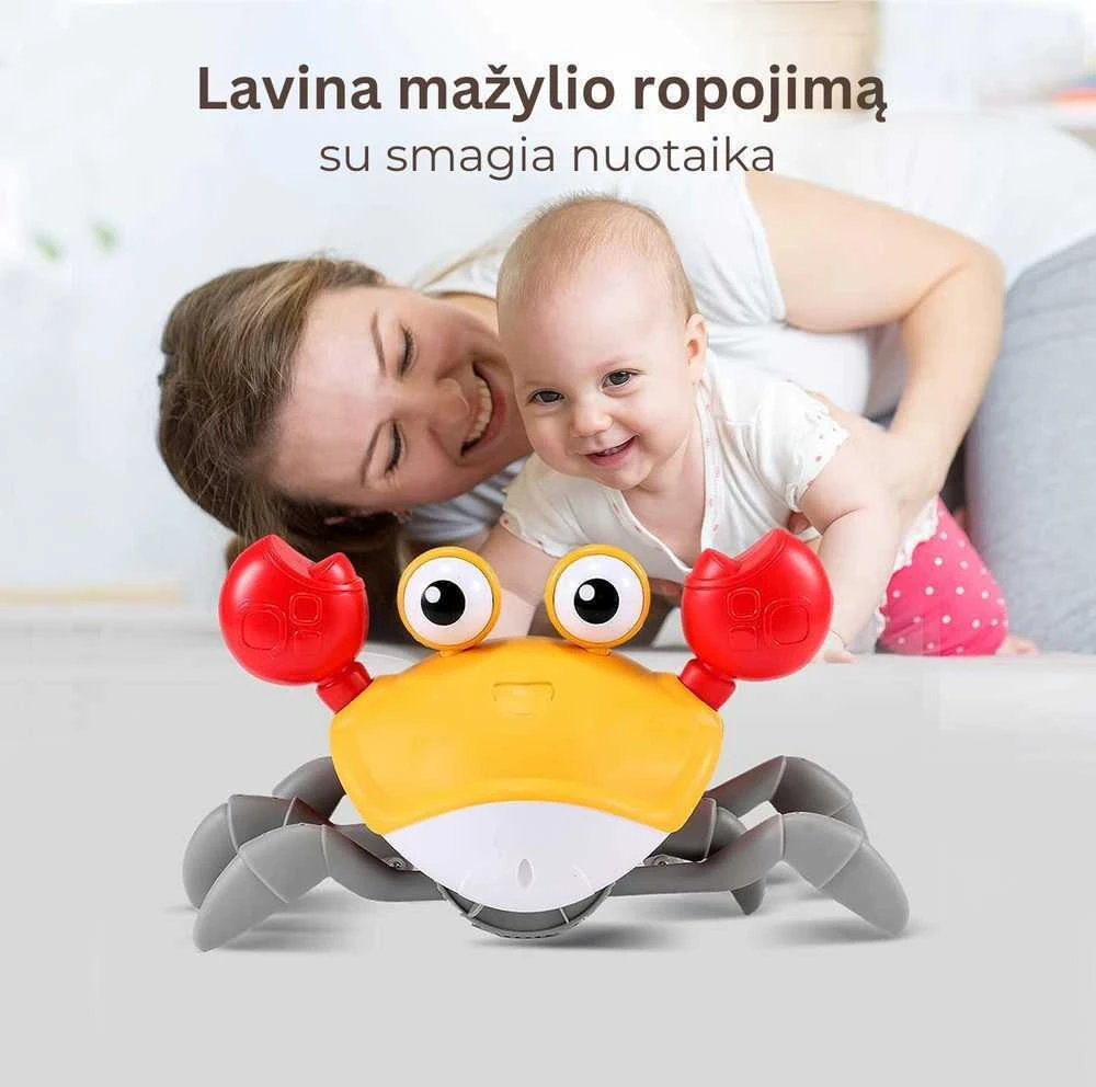 Goapa Interaktyvus vaikštantis pakraunamas krabas su muzika