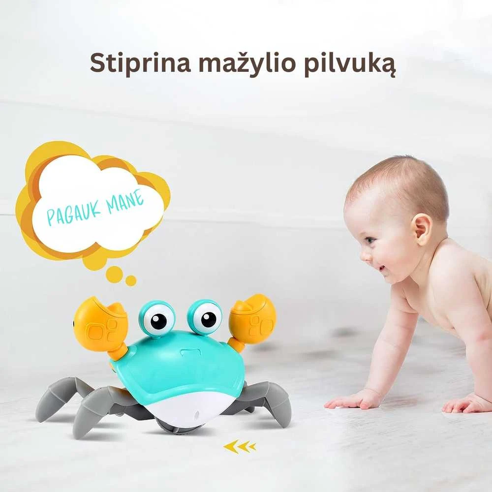Goapa Interaktyvus vaikštantis pakraunamas krabas su muzika