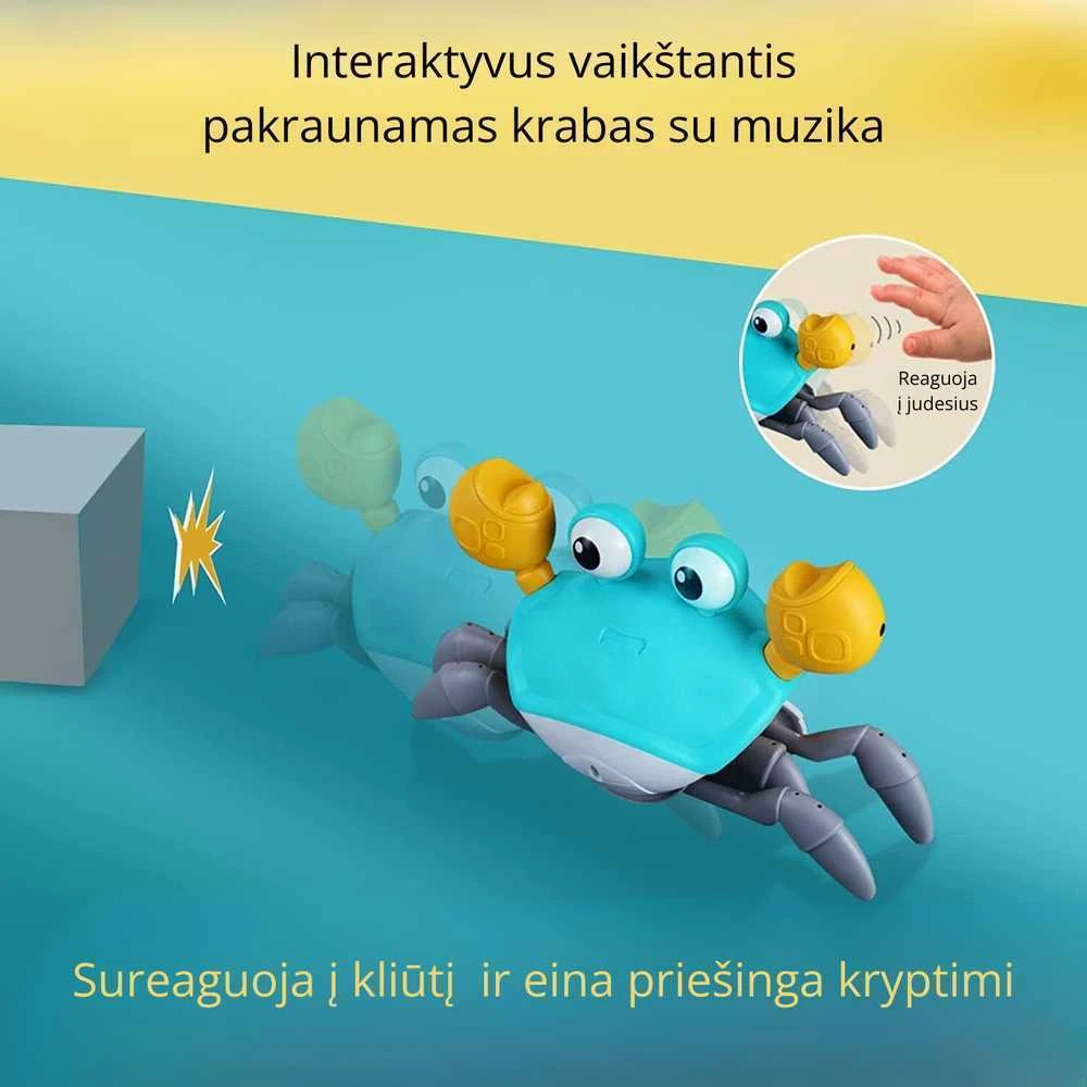 Goapa Interaktyvus vaikštantis pakraunamas krabas su muzika