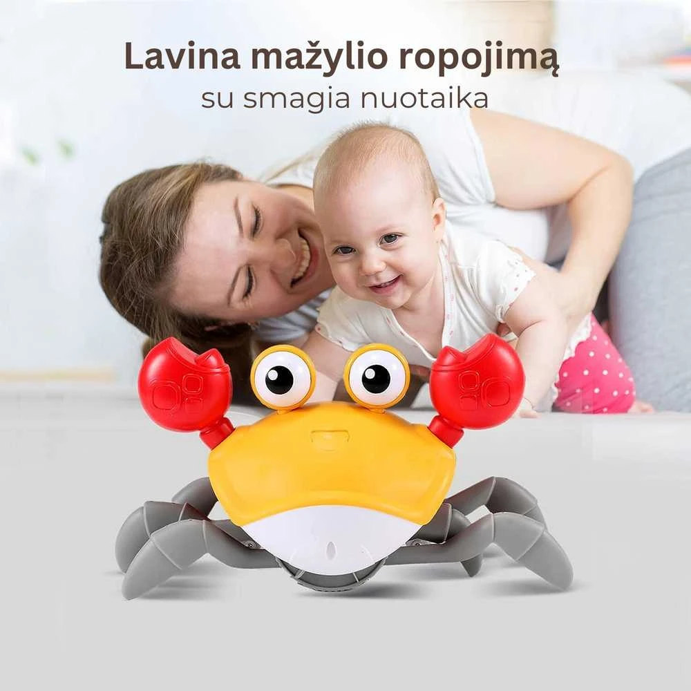 Goapa Interaktyvus vaikštantis pakraunamas krabas su muzika